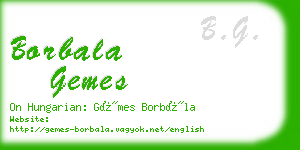 borbala gemes business card